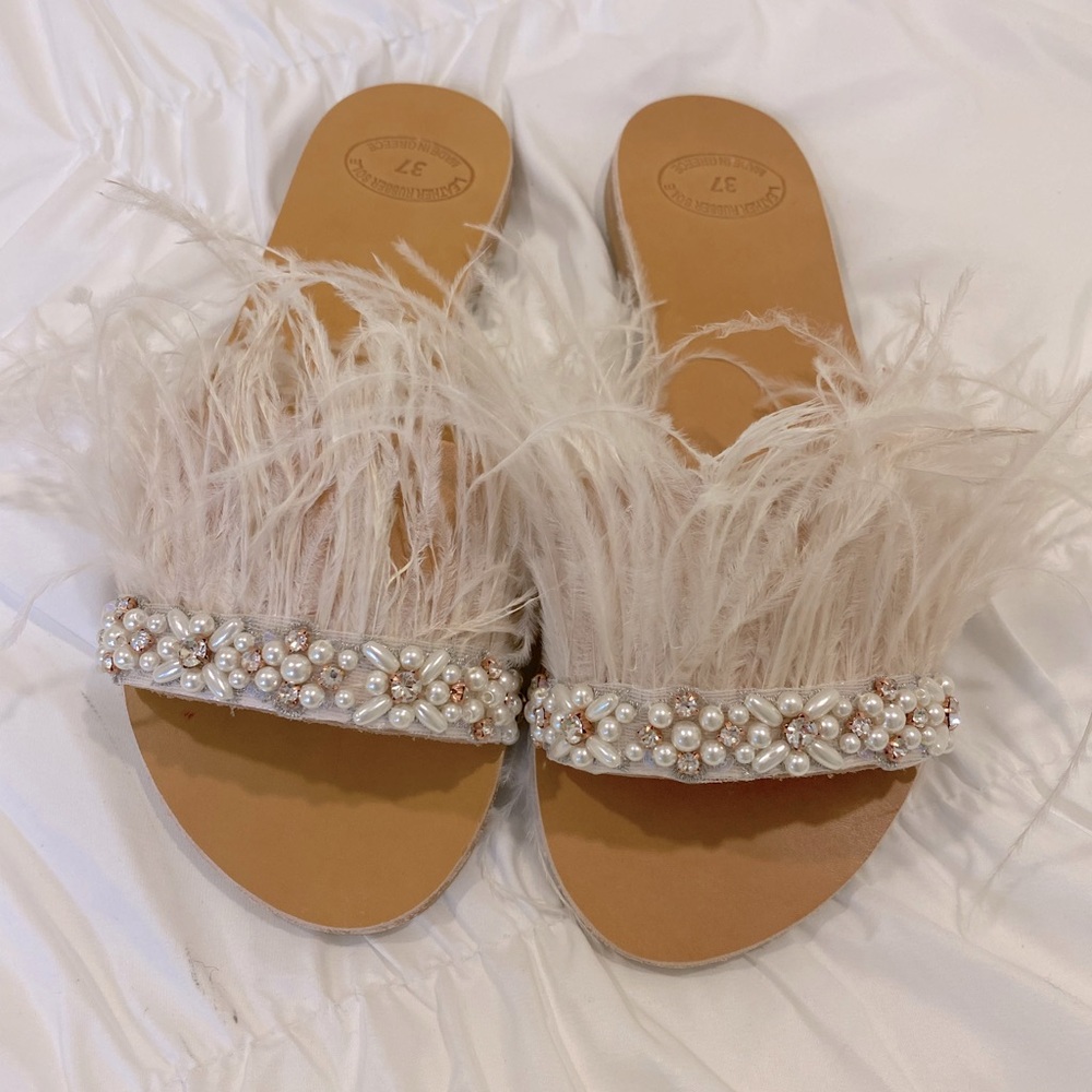Etsy Customized Feather Sandals NWOT